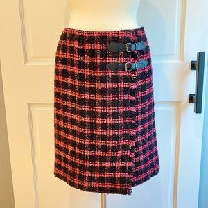 Vintage Carlisle Pink & Black Plaid Buckle Skirt